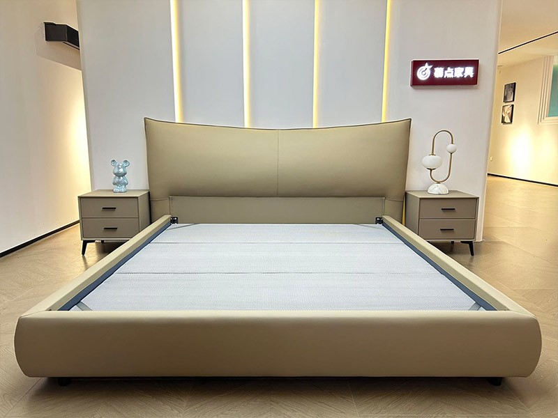 upholstered leather bed