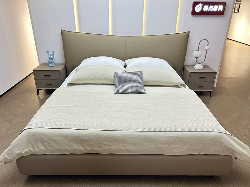 upholstered leather bed
