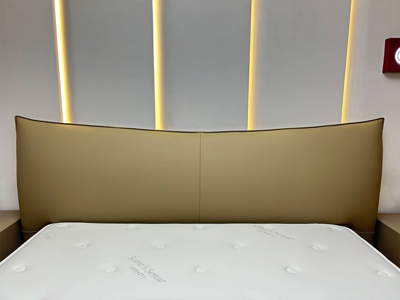 upholstered leather bed