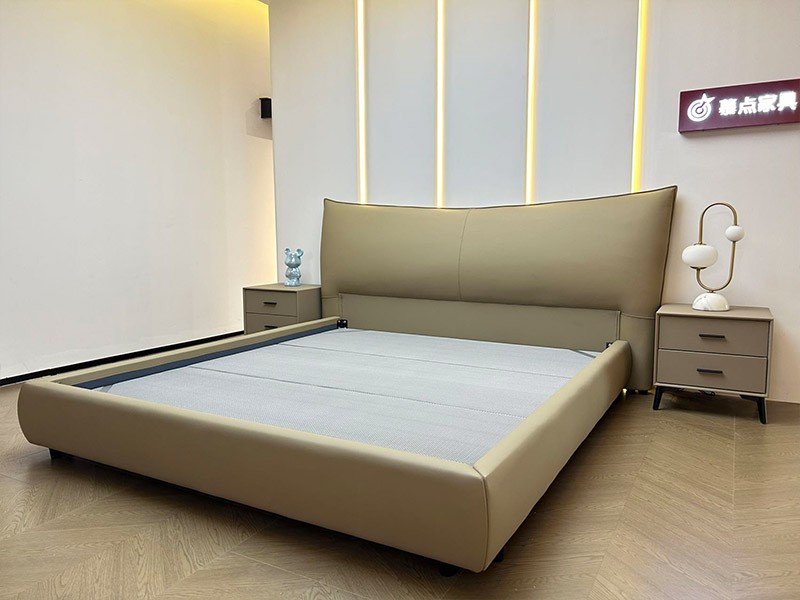 upholstered leather bed