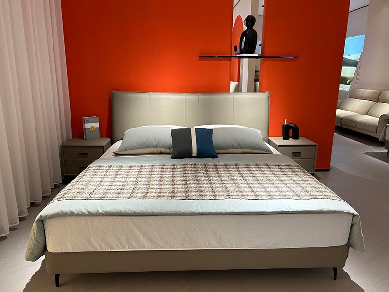 3601-D Luxury Bedroom Furniture King Queen Size leather Bed Frame