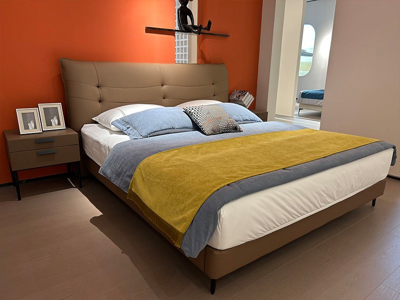 img of Upholstered Platform Bed Frame with Button Tufted Headboard Modern Soft Bed Frame