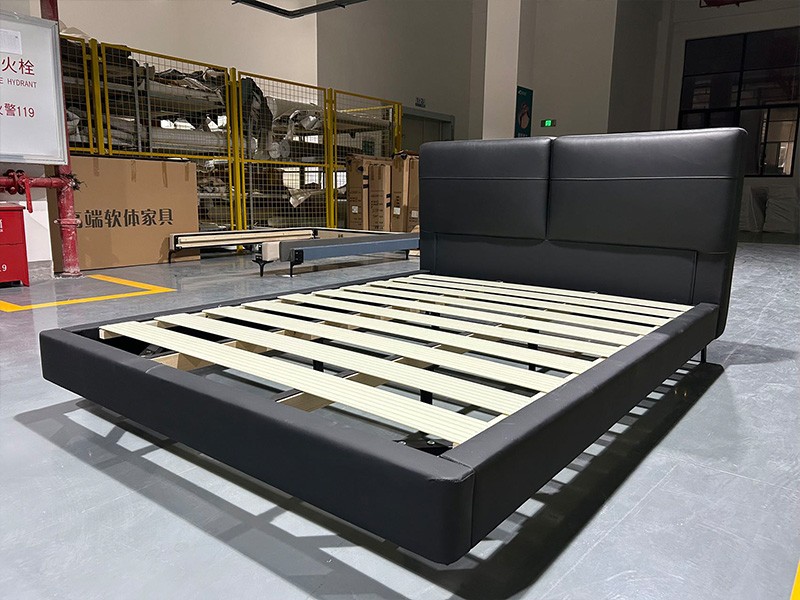 img of King or Queen Size Bed Frame with Headboard Upholstered Platform Bed For Canada